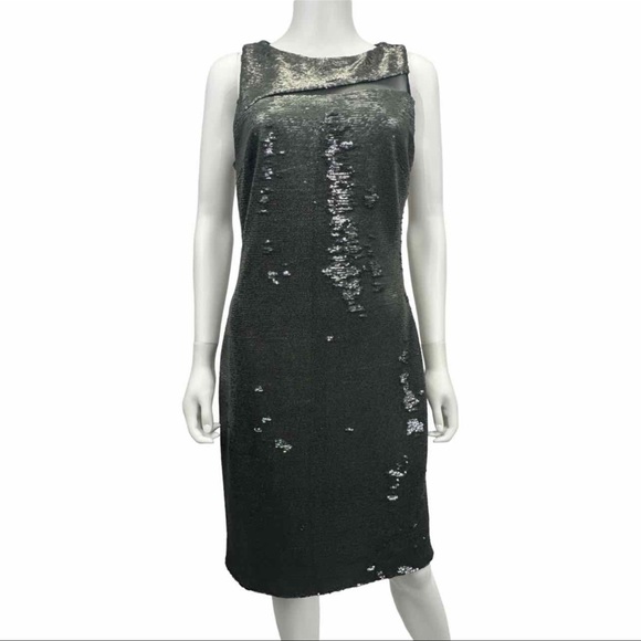 julia jordan Dresses & Skirts - Julia Jordan Gunmetal Gray Waterfall Sequined Cocktail Dress, NWT